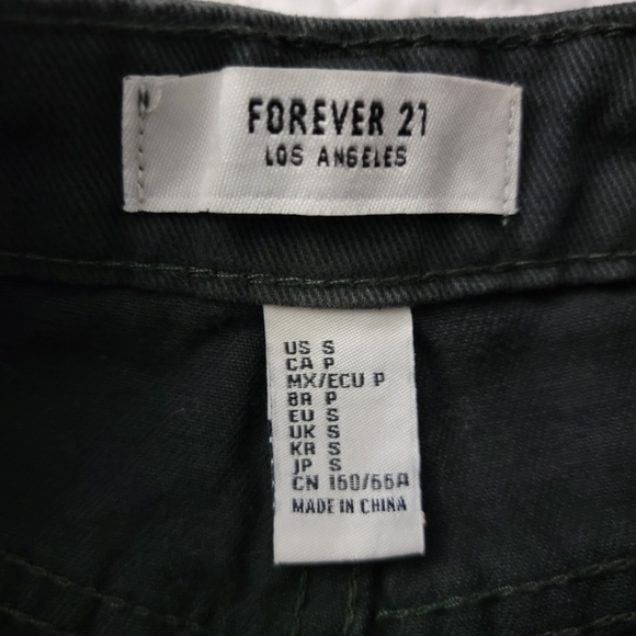 Forever 21 Womens Hunter Green High Waisted Crop Jeans Size Small - Picture 8 of 17